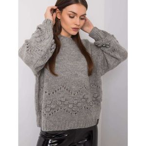 RUE PARIS Gray oversized women´s sweater vyobraziť