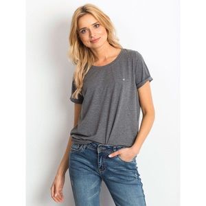 Basic dark gray cotton melange women´s t-shirt vyobraziť