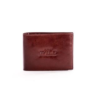 Brown wallet for a man with an embossed inscription vyobraziť