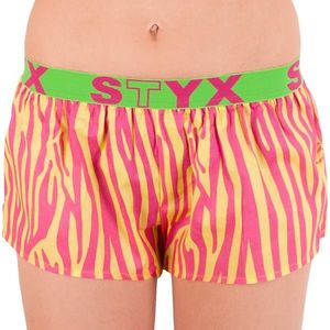 Women's shorts Styx art sports rubber yellow zebra (T654) vyobraziť