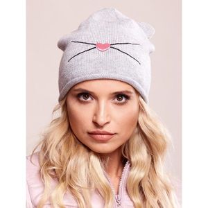 Gray women´s hat with ears vyobraziť