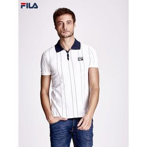 FILA Ecru men´s polo shirt with colorful stripes vyobraziť