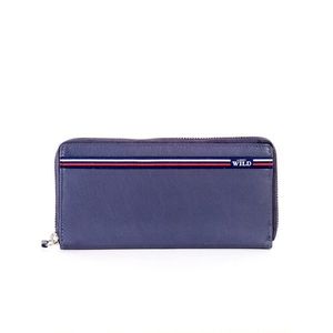 Blue leather wallet with a zipper vyobraziť