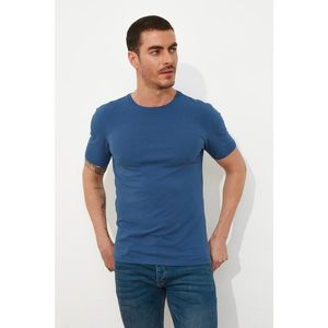 Trendyol Indigo Basic Male Lycra Slim Fit Bike Collar Short Sleeve T-Shirt vyobraziť