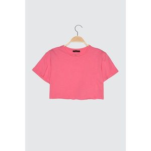 Trendyol Pink Petit Crop Knitted T-Shirt vyobraziť