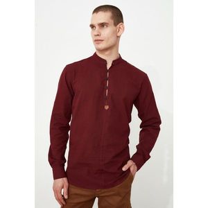 Trendyol Burgundy Men's Regular Fit Judge Collar Shirt vyobraziť