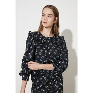 Trendyol Patterned Knitted Blouse with Black Collar DetailING vyobraziť