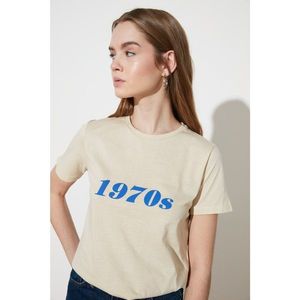 Trendyol Stone Printed Basic Knitted T-Shirt vyobraziť