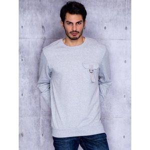 Gray men's sweatshirt with a pocket vyobraziť