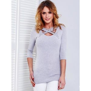 Light gray blouse with thin stripes vyobraziť