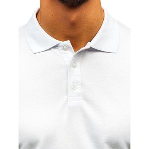 Stylish men's polo shirt Bolf 9025 - white, vyobraziť