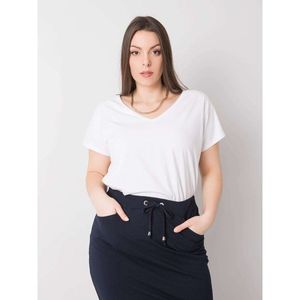 Women's plus size white V-neck t-shirt vyobraziť