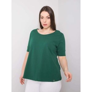 Women's plus size dark green cotton t-shirt vyobraziť