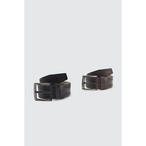 Trendyol Black and Brown Male 2-Piece Artificial Leather Belt vyobraziť