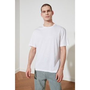 Trendyol White Male Oversize Fit Back Basque T-Shirt vyobraziť