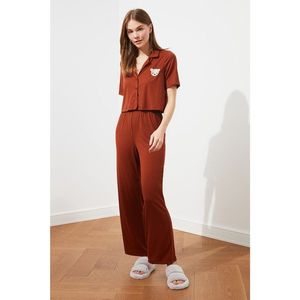 Trendyol Cinnamon Kaskorse Knitted Pyjama Set vyobraziť