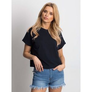 Women´s basic cotton navy blue t-shirt vyobraziť
