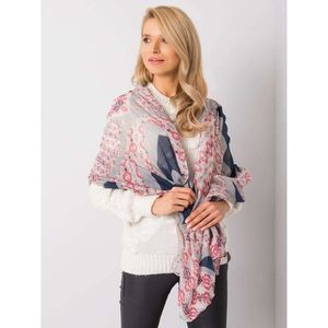 Gray and pink scarf with print vyobraziť