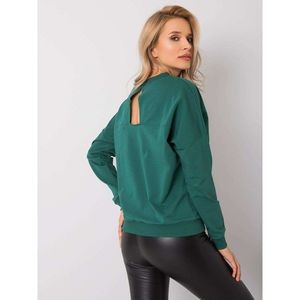 RUE PARIS Dark green sweatshirt without a hood vyobraziť