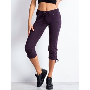 Women´s dark purple capri sweatpants with rhinestones vyobraziť
