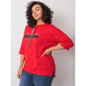 Red blouse with drawstrings vyobraziť