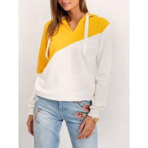 Two-color yellow-ecru hoodie vyobraziť