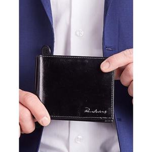 Men´s long black leather wallet vyobraziť
