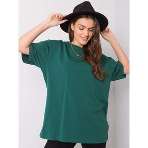 RUE PARIS Dark green cotton t-shirt vyobraziť