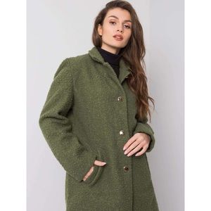 Green bouclé coat vyobraziť