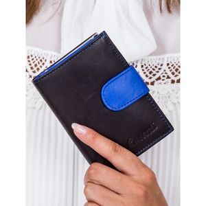 Women´s black wallet with a blue flap vyobraziť