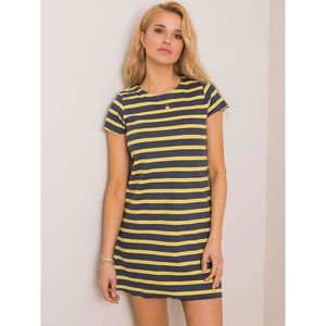 Gray and yellow striped dress vyobraziť