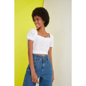 Trendyol White Ruffle Blouse vyobraziť