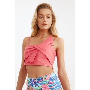 Trendyol Fuchsia Crop Woven Blouse vyobraziť