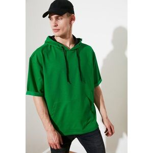 Trendyol Green Male Oversize Fit Hooded Short Sleeve Sweatshirt vyobraziť