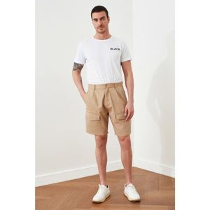 Trendyol Beige Men's Belt Waist Double Cover Pocket Shorts & bermuda vyobraziť