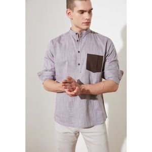 Trendyol Brown Men's Regular Fit Judge Collar Single Pocket Shirt vyobraziť