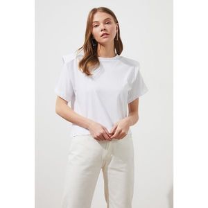 Trendyol White Vatka Basic Knitted T-Shirt vyobraziť
