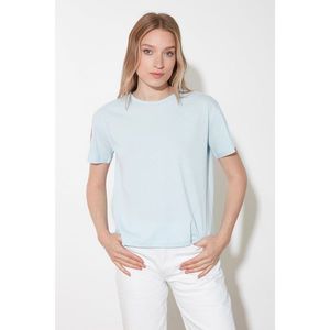 Trendyol Blue Printed Semifitted Knitted T-Shirt vyobraziť