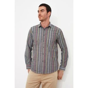 Trendyol Anthracite Men's Regular Fit Shirt Collar Long Sleeve Shirt vyobraziť