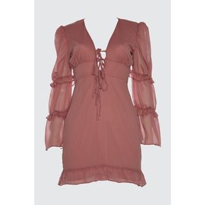 Trendyol Rose Dry Collar Detailed Chiffon Dress vyobraziť