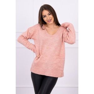 Sweater with decorative pockets powdered pink vyobraziť