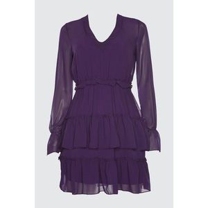 Trendyol Chiffon Dress with Purple Collar Detail vyobraziť