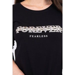 Blouse with print Forever black S/M - L/XL vyobraziť