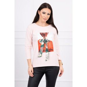 Blouse with graphics 3D Noteworthy powdered pink vyobraziť