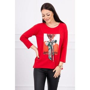 Blouse with graphics 3D Noteworthy red vyobraziť
