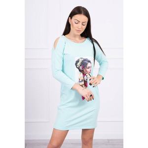 Dress with graphics and colorful bow 3D mint vyobraziť