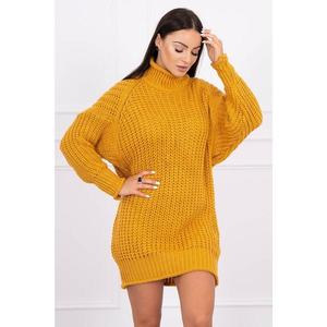 Sweater Turtleneck dress mustard vyobraziť