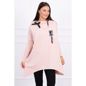 Oversize sweatshirt with asymmetrical sides dark powdered pink vyobraziť