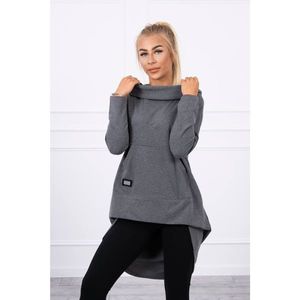 Sweatshirt with long back and hood graphite vyobraziť