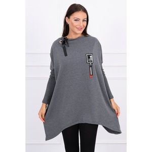 Oversize sweatshirt with asymmetrical sides graphite vyobraziť